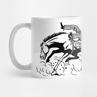 Jump Up Rodeo Taming Horse Western Cowboy Retro Comic Mug